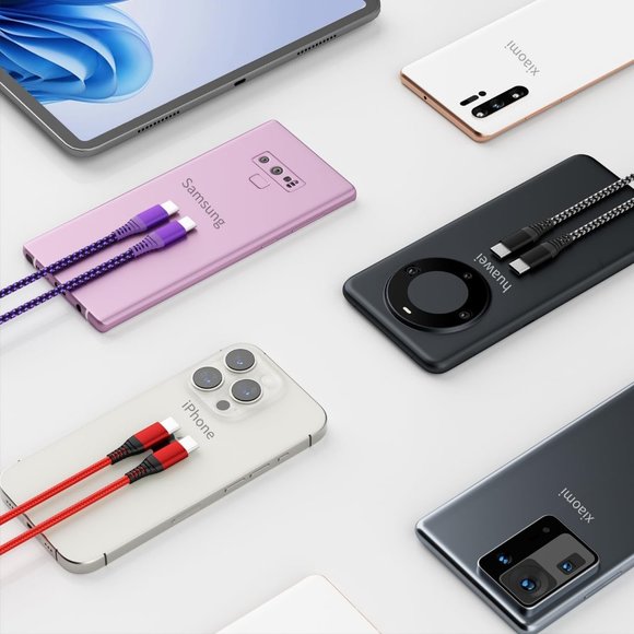 3Pack 3ft Nylon Braided Type C Fast Charging Cable for Phone 15 Pro Max - Picture 6 of 6